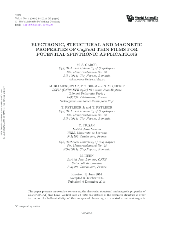 (PDF) Electronic, Structural and Magnetic Properties of Nanocrystalline ...