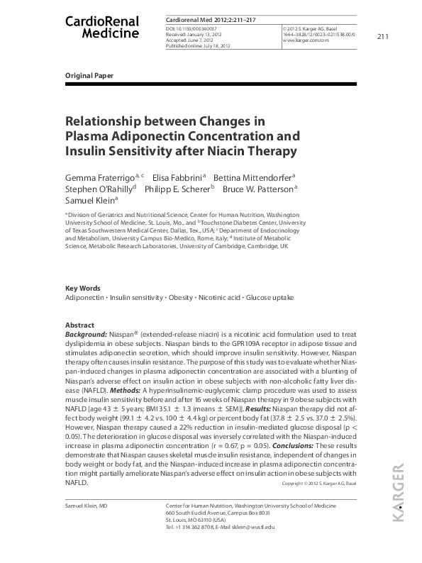 (PDF) Relationship between Changes in Plasma Adiponectin Concentration ...