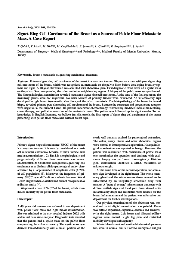 (PDF) Signet ring cell carcinoma of the breast as a source of pelvic ...