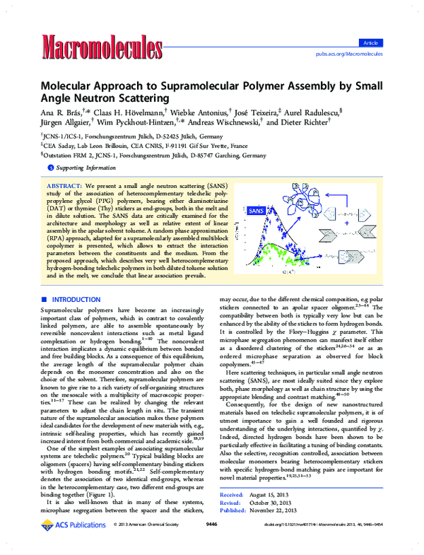 (PDF) Molecular Approach to Supramolecular Polymer Assembly by Small ...