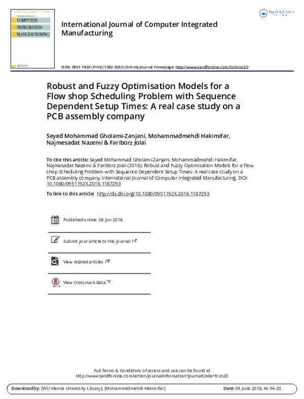 Pdf Robust And Fuzzy Optimisation Mehdi Hakimifar Academia Edu
