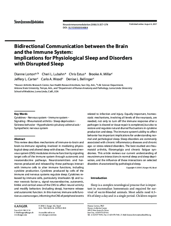 (PDF) Bidirectional Communication between the Brain and the Immune ...