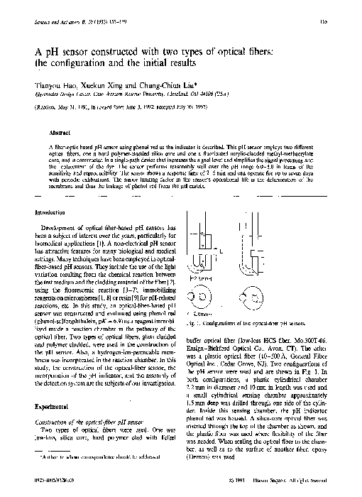 (PDF) A pH sensor constructed with two types of optical fibers: the ...