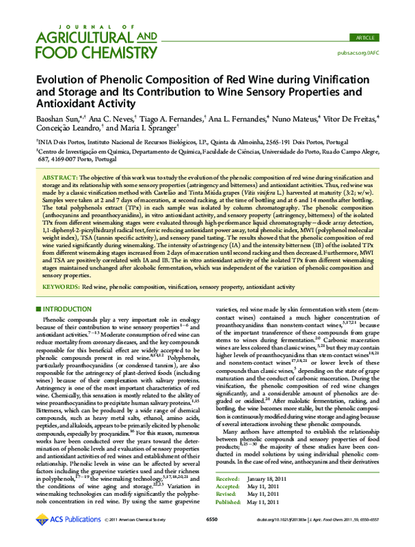 (PDF) Evolution of Phenolic Composition of Red Wine during Vinification