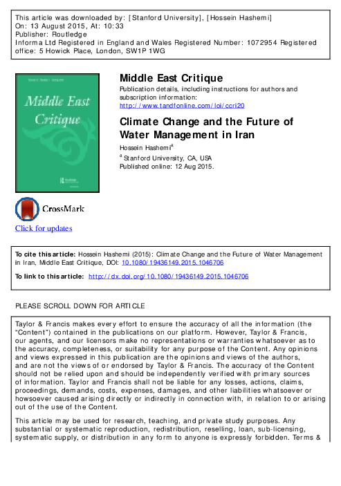 (PDF) Middle East Critique Climate Change and the Future of Water ...