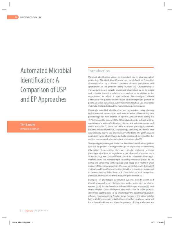(PDF) Automated Microbial Identification: A Comparison of USP and EP ...