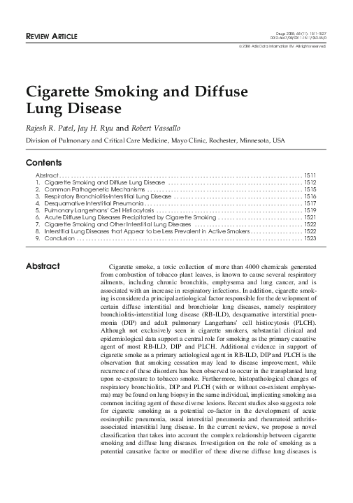 (PDF) Cigarette Smoking and Diffuse Lung Disease Rajesh Patel Academia.edu