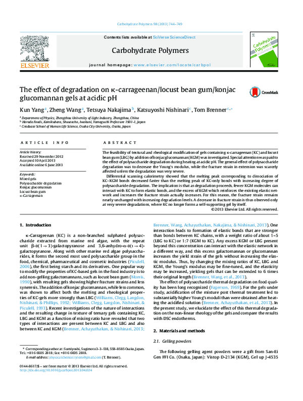 (PDF) The effect of degradation on κcarrageenan/locust bean gum/konjac