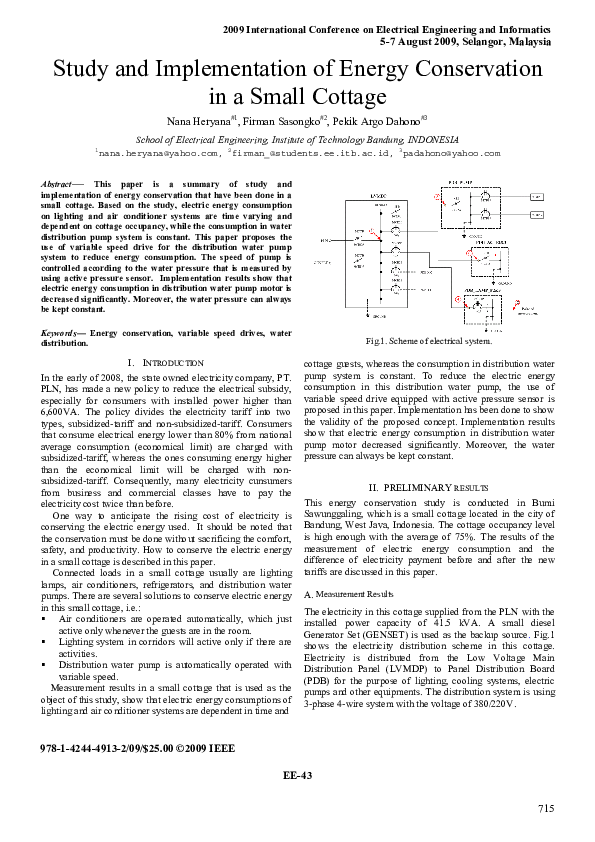 (PDF) Study and implementation of energy conservation in a small cottage