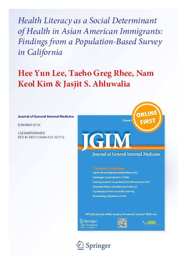 (PDF) Health Literacy as a Social Determinant of Health in Asian ...
