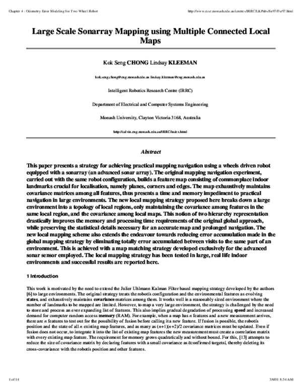 (PDF) Large Scale Sonarray Mapping using Multiple Connected Local Maps