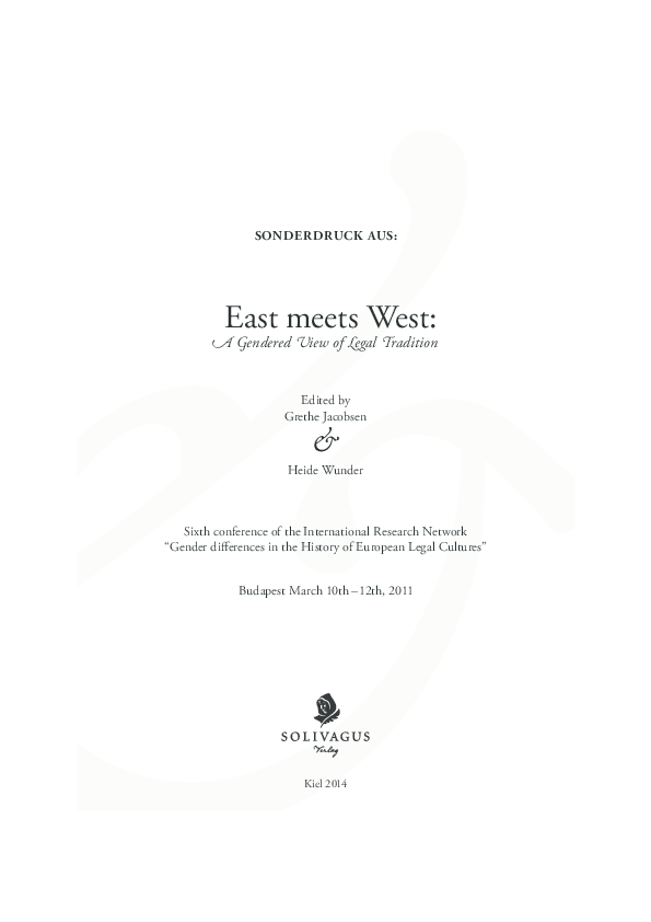 The Position of Women on the East Adriatic Coast in the Middle  and Early Modern Ages