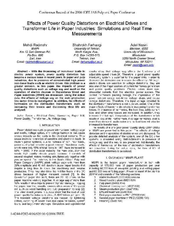 (PDF) Effects of Power Quality Distortions on Electrical Drives and ...