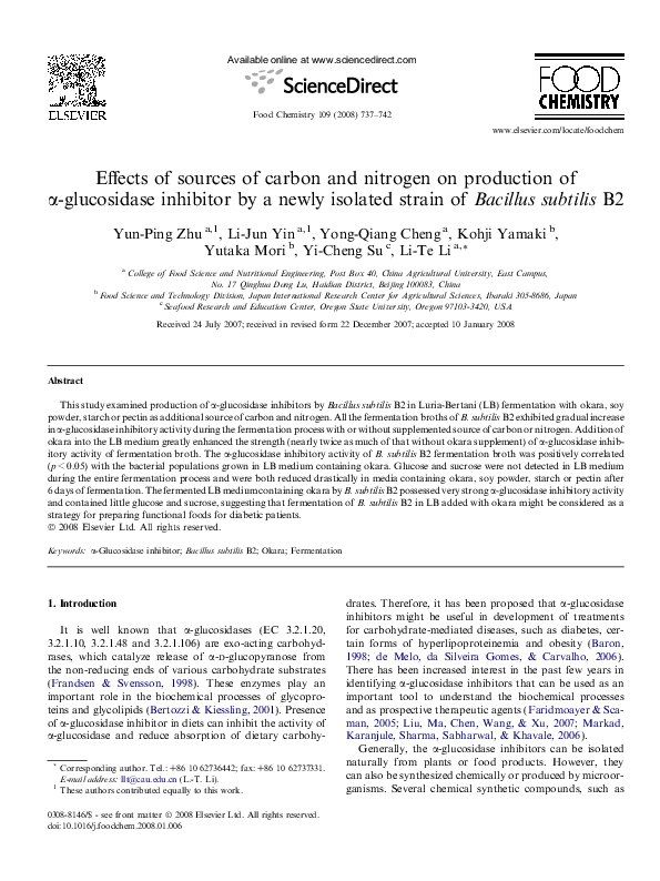 (PDF) Effects of sources of carbon and nitrogen on production of α ...