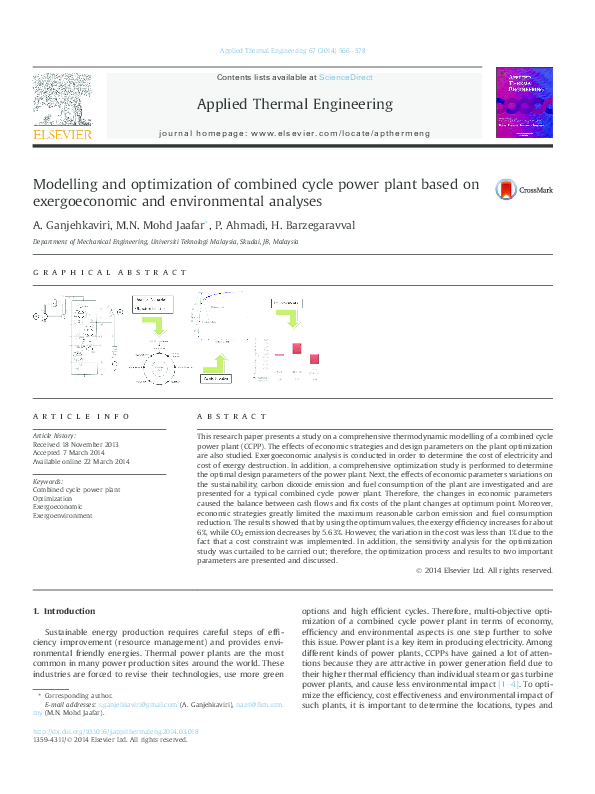 (PDF) Modelling and optimization of combined cycle power plant based on ...