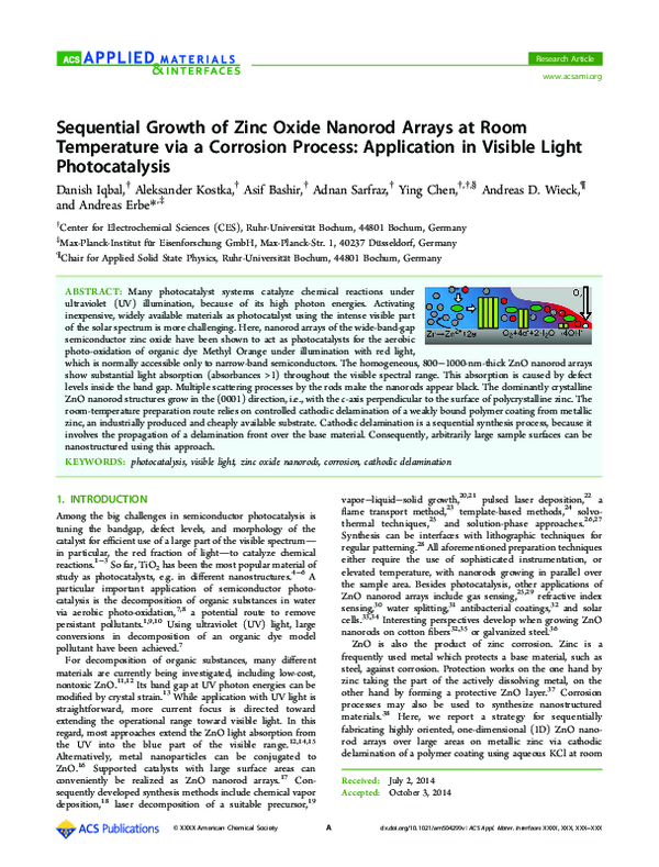 (PDF) Sequential Growth of Zinc Oxide Nanorod Arrays at Room ...