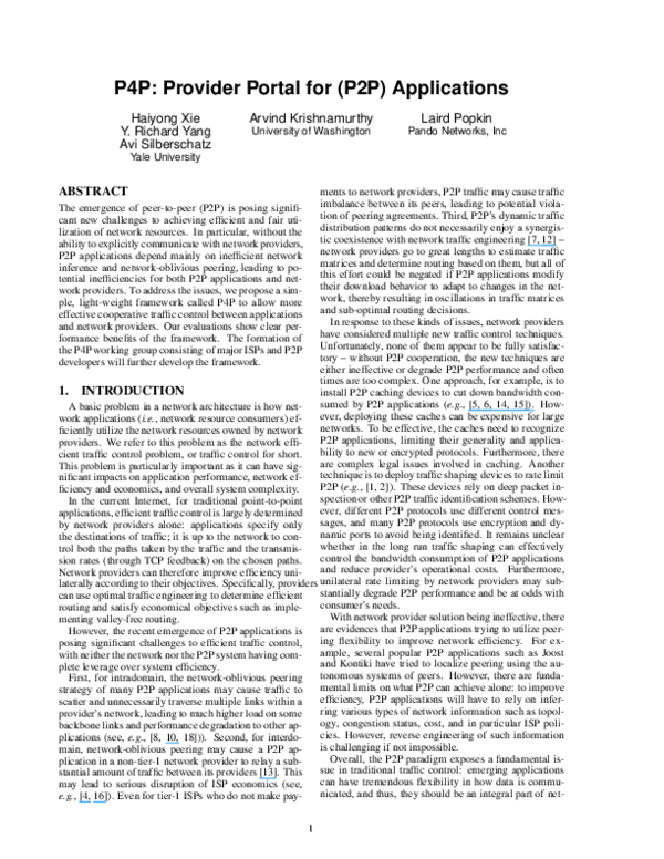  PDF P4p Provider Portal For Applications Yang Yang Academia edu