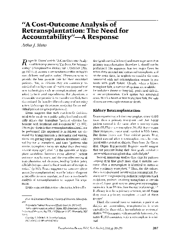(PDF) “A analysis of retransplantation The need for