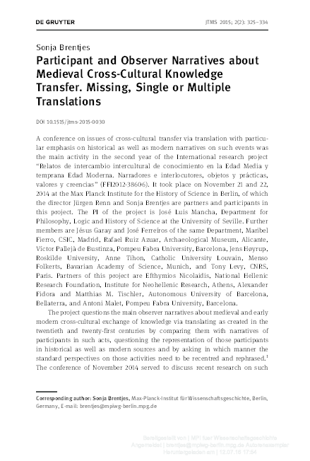 (PDF) Participant and Observer Narratives about Medieval Cross-Cultural ...