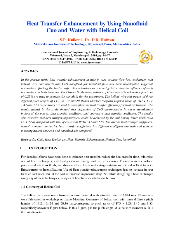 (PDF) Heat Transfer Enhancement by Using Nanofluid Cuo and Water with ...