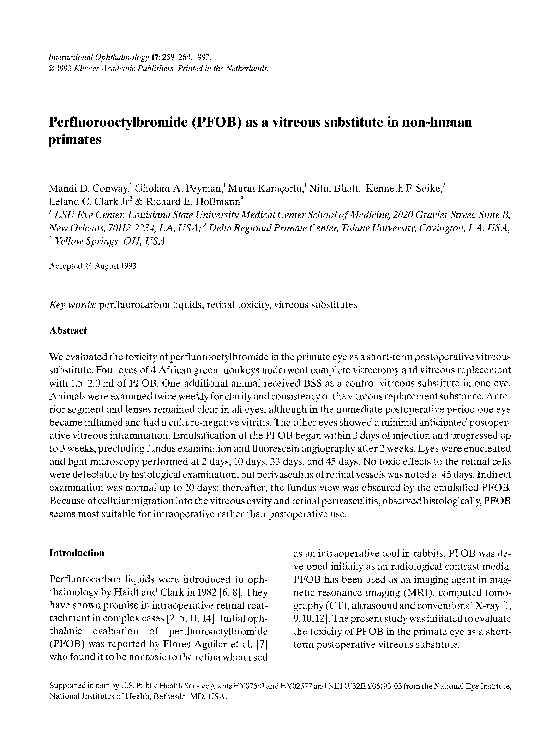 (PDF) Perfluorooctylbromide (PFOB) as a vitreous substitute in non ...
