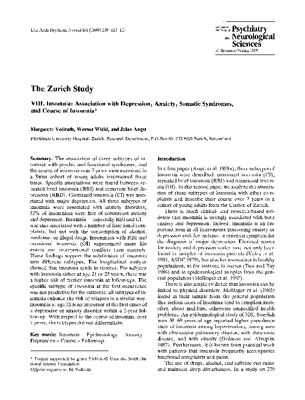 (PDF) The zurich study