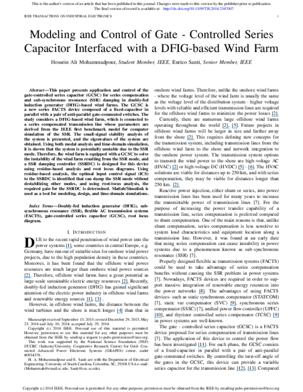 (PDF) Modeling and Control of GateControlled Series Capacitor