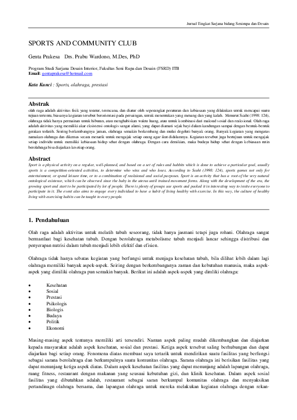 (PDF) Sports and Community Club