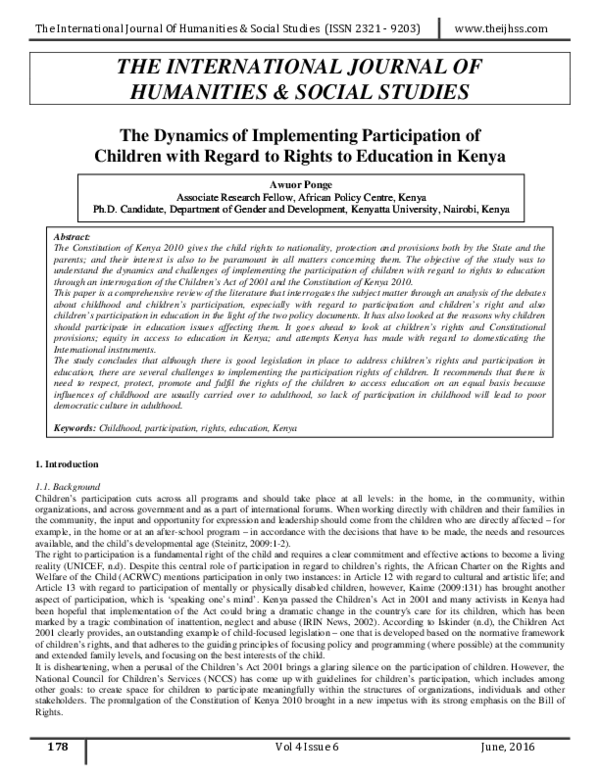 (PDF) Ponge, Awuor. (2016). The Dynamics of Implementing Participation ...
