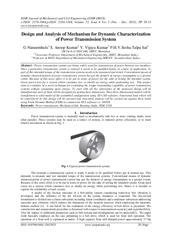 (PDF) Design and Analysis of Mechanism for Dynamic Characterization of ...