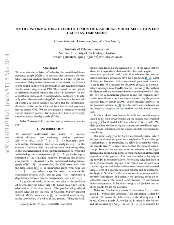 (PDF) On the information-theoretic limits of graphical model selection ...