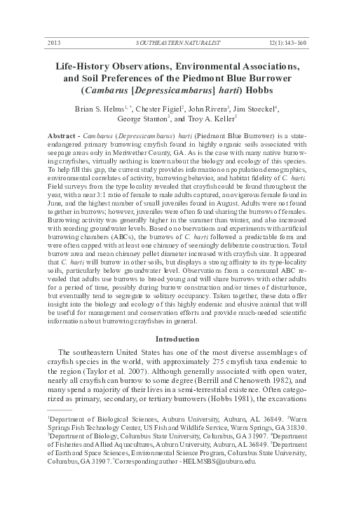 (PDF) Life-History Observations, Environmental Associations, and Soil ...