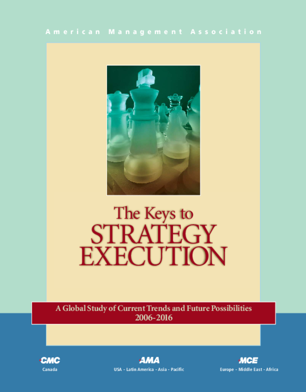 (PDF) The Keys to STRATEGY EXECUTION A Global Study of Current Trends ...