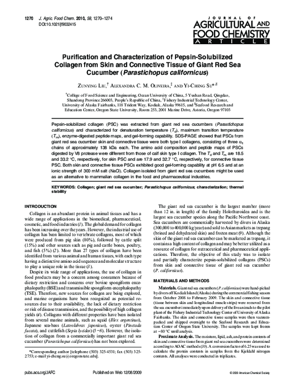 (PDF) Isolation and characterization of collagens from the skin of ...