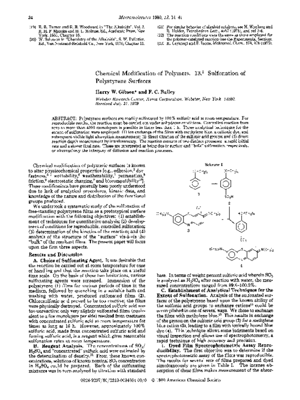 (PDF) Chemical Modification of Polymers. 13. Sulfonation of Polystyrene ...