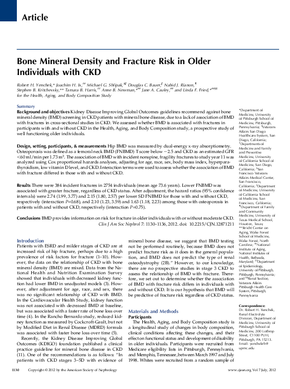 (PDF) Bone Mineral Density and Fracture Risk in Older Individuals with CKD