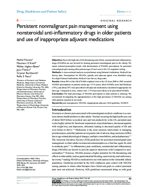 (PDF) Persistent nonmalignant pain management using nonsteroidal anti ...