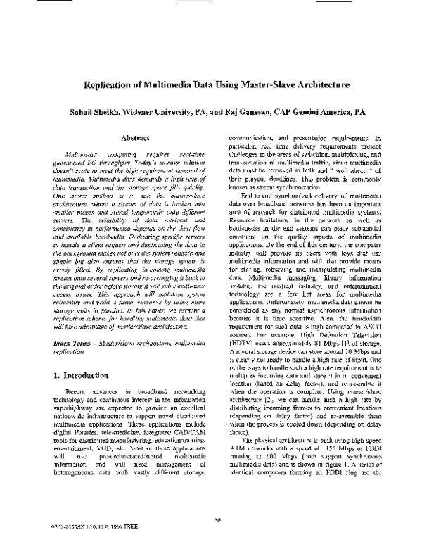 (PDF) Replication of multimedia data using master-slave architecture