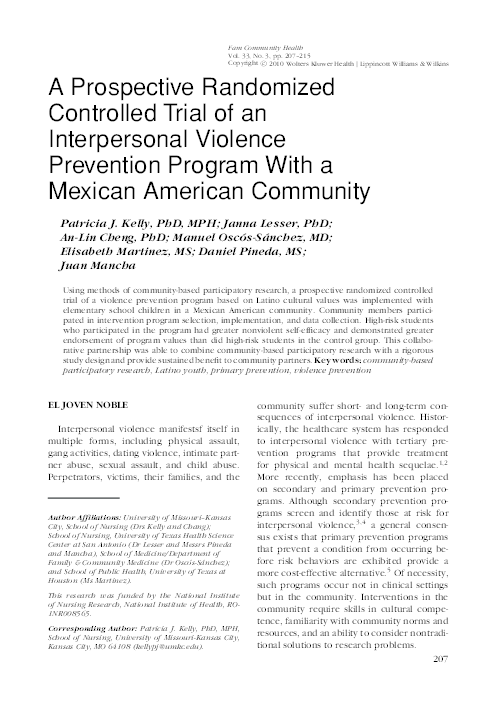 (PDF) A Prospective Randomized Controlled Trial of an Interpersonal ...
