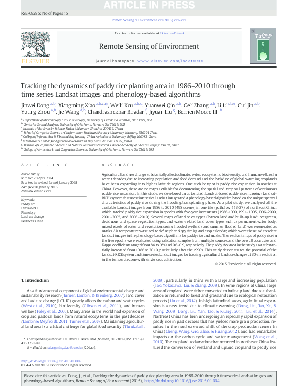 (PDF) Tracking the dynamics of paddy rice planting area in 1986–2010 ...