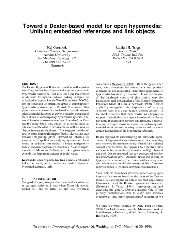 (PDF) Toward a Dexter-based model for open hypermedia: unifying ...