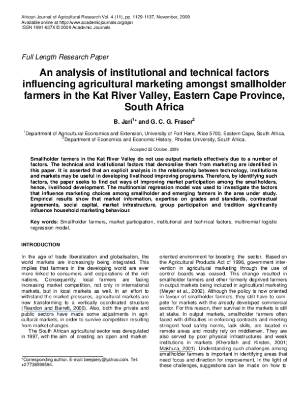 (PDF) An analysis of institutional and technical factors influencing ...