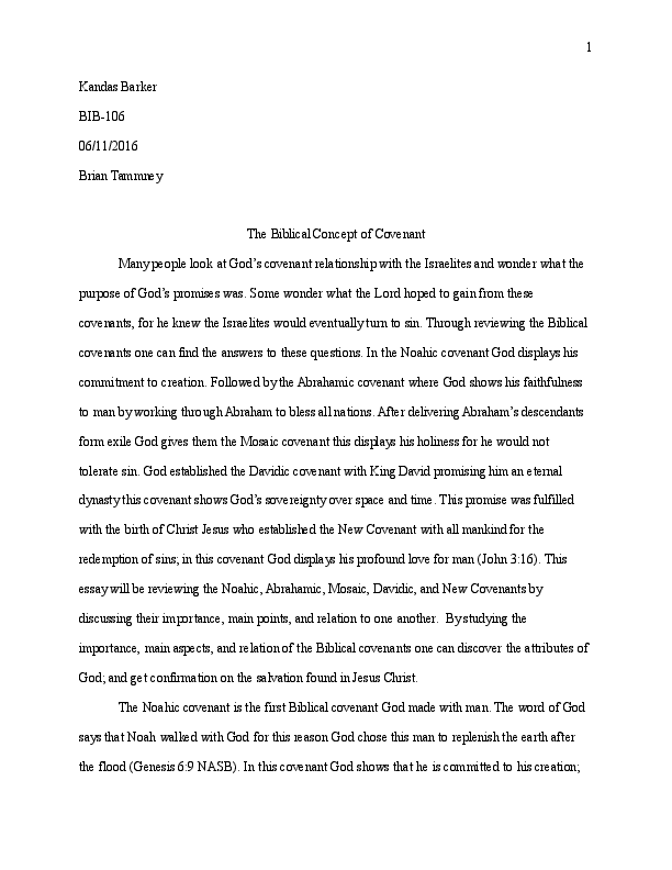 (DOC) Covenant Paper Final Draft