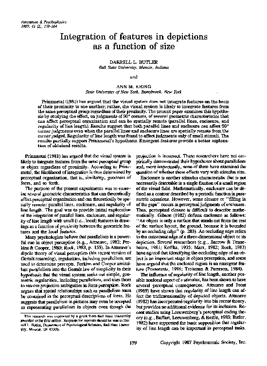 (PDF) Integration of features in depictions as a function of size