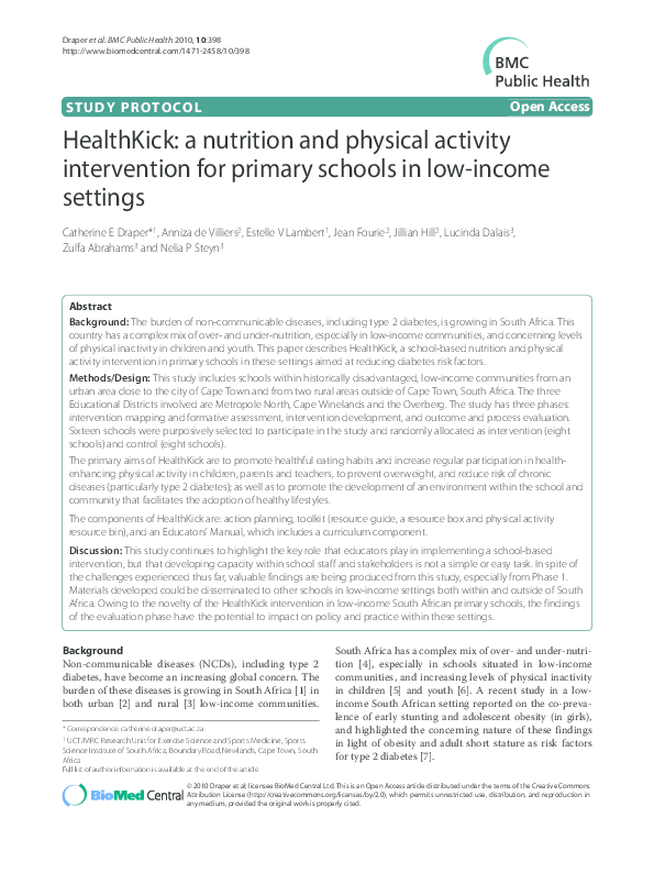 (PDF) HealthKick: a nutrition and physical activity intervention for ...