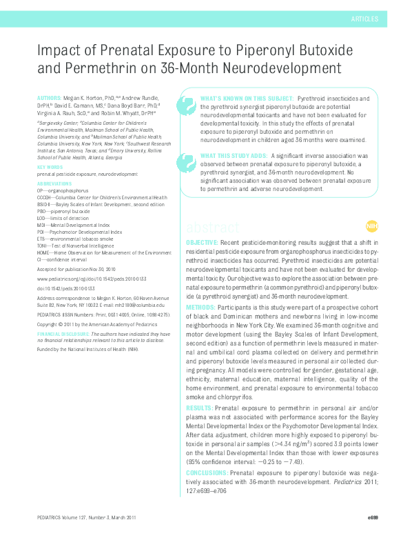 Prenatal Exposure To Organophosphorus >> Pdf Impact Of Prenatal Exposure To Piperonyl Butoxide And Prenatal Exposure To Organophosphorus >> Pdf Impact Of Prenatal Exposure To Piperonyl Butoxide And