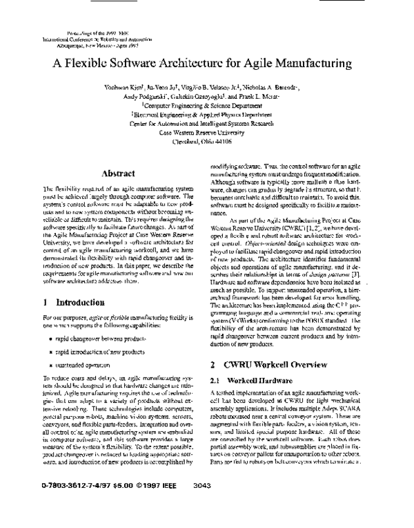 (PDF) A flexible software architecture for agile manufacturing