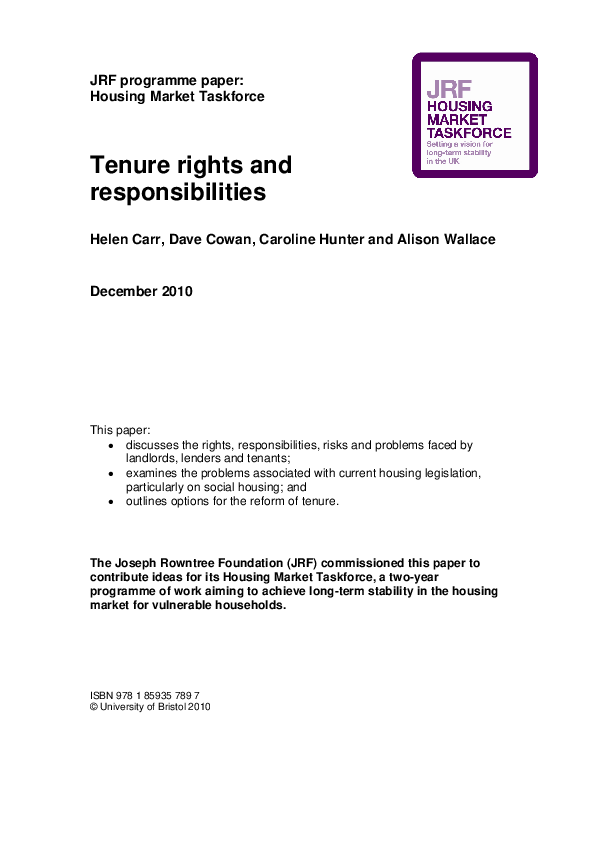 (PDF) Tenure rights and responsibilities