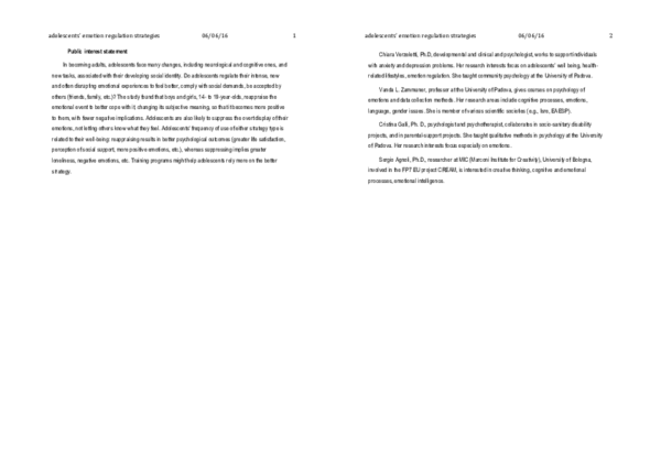 (PDF) Emotion regulation strategies and psychosocial well-being in ...