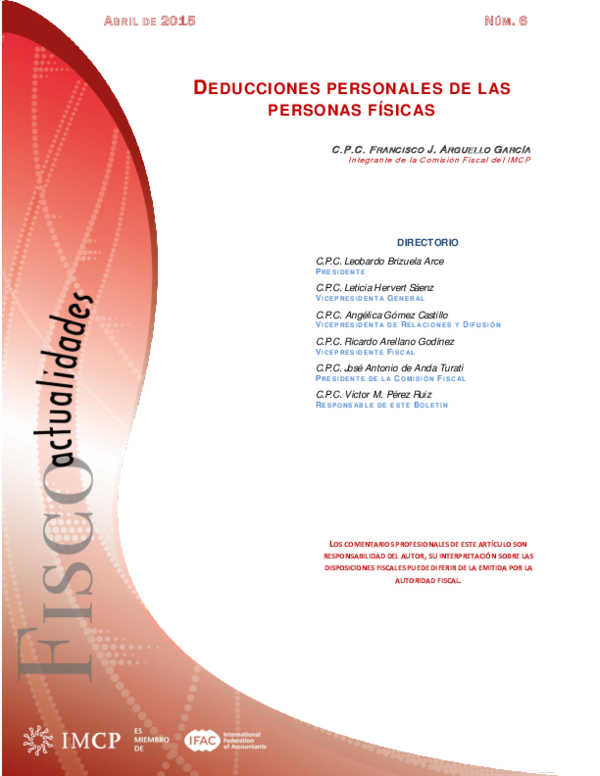 (PDF) DEDUCCIONES PERSONALES DE LAS PERSONAS FÍSICAS